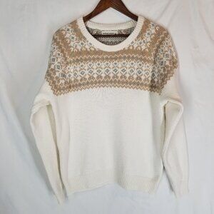 Mutual Weave Women’s Nordic Style Sweater Medium Winter Knit Pullover Cozy Hygge